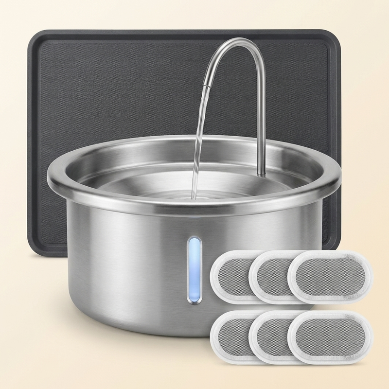 Wireless Complete Set: fountain, 6 filters and AntiSplash mat