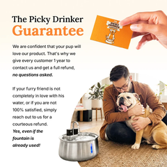 The Picky Drinker Guarantee: one year to contact us for a full refund, no questions asked