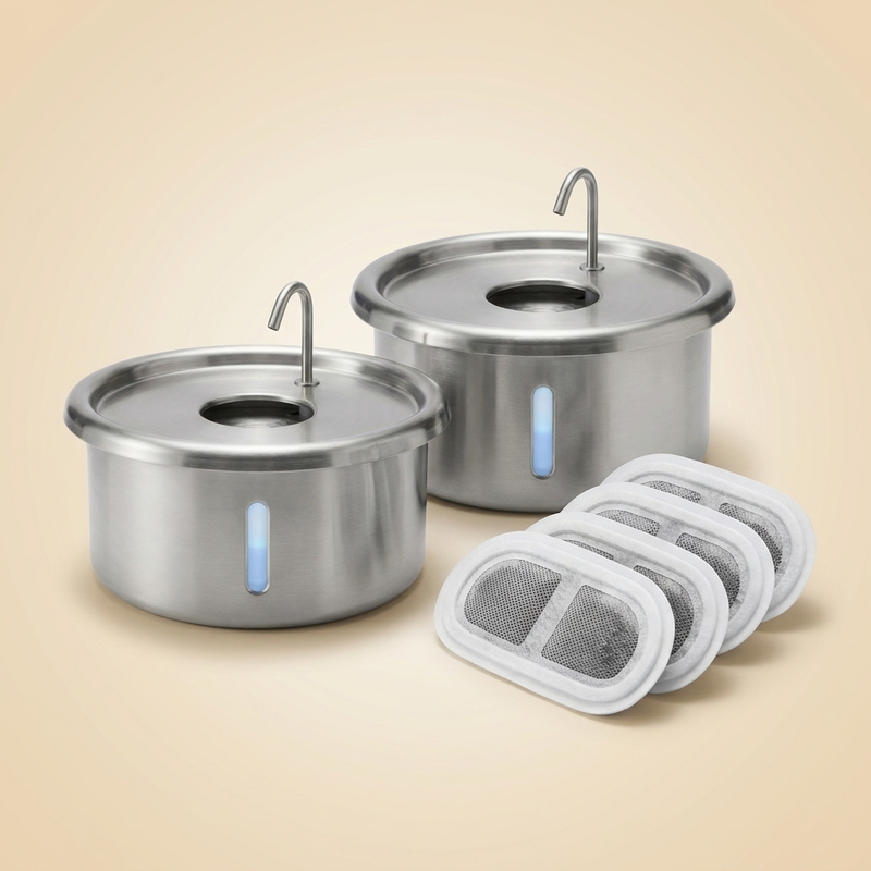 Wireless Twin Bundle: 2 cordless fountains and 4 filters
