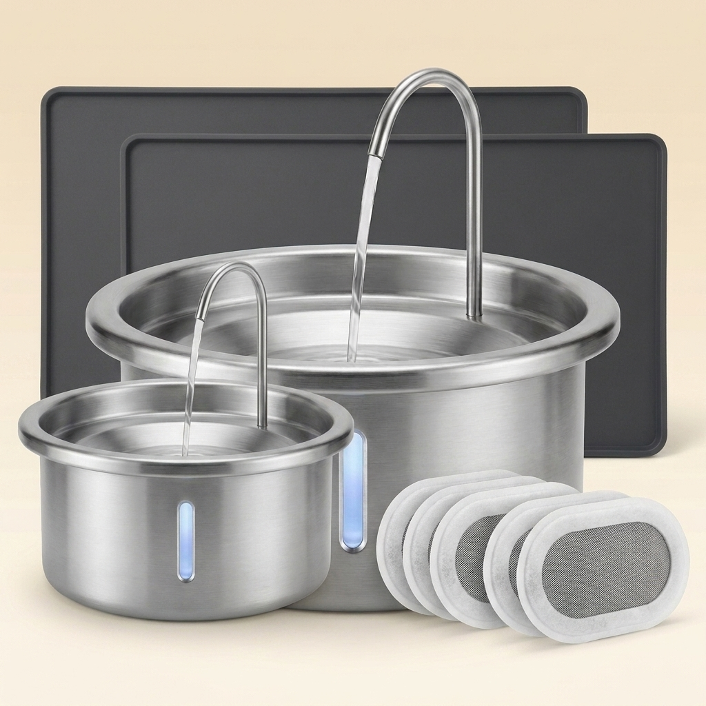 Wireless Family Bundle: 2 fountains, 2 AntiSplash mats and an 8-pack of filters